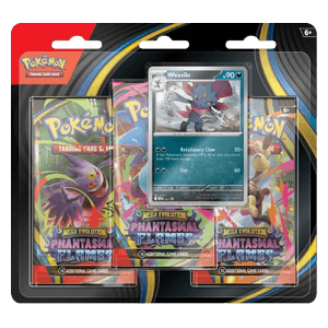 Pokémon TCG Phantasmal Flames 3-Pack Blister (Weavile)